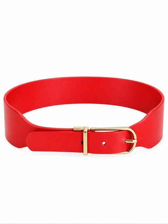 White House Black Market Accessories - NWT White House Black Market Red Wide Waist Belt Gold Buckle Size XL Statement